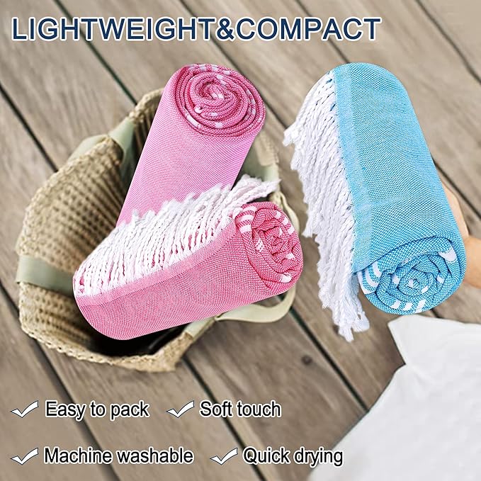 Beach Towel 2 Pack,Sand Free Beach Towels Oversized 39 x 72,Turkish Beach Towel Quick Dry Towel,Lightweight Pool Towels for Adults Travel Towel,Cool Beach Accessories Super Absorbent Towels