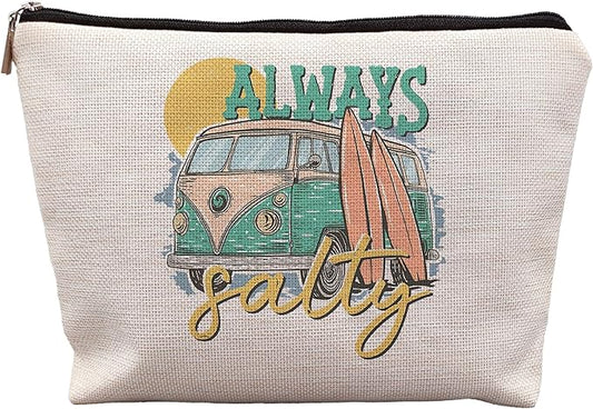 Retro Hippie Beach Makeup Bag - Summer Gifts for Women, Cosmetic Bag for Purse