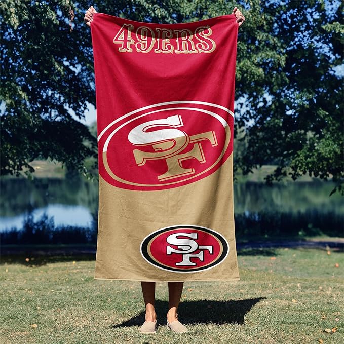 Northwest NFL Oversized Microfiber Beach Towel, 60 x 70 Inches – Quick Dry, Sand Resistant, Lightweight, Highly Absorbent, Shibori Design