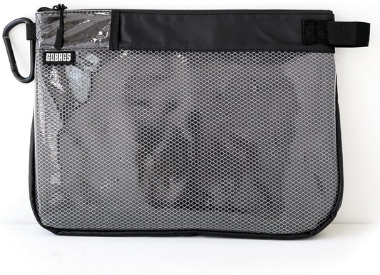 GOBAGS Production Zipper Bags - Electronics & Camera Accessories Bag - Cable organizer, Gear Accessory Pouch, Travel Camera Essentials (Large, Black)