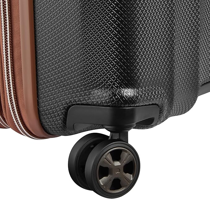 DELSEY PARIS Carrousel Hardside Expandable Luggage with Spinner Wheels, Black, Checked-Medium 24 Inch