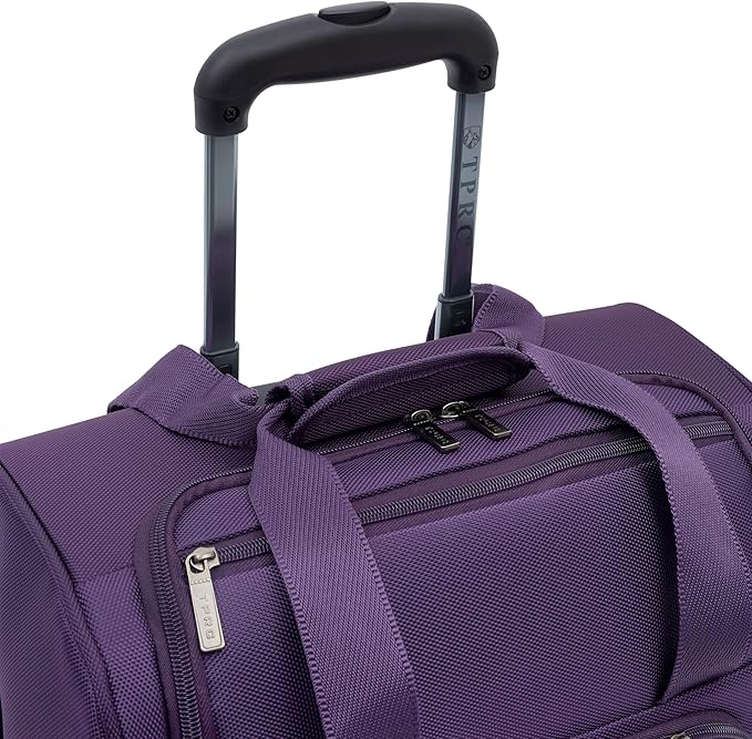 TPRC 15" Smart Underseat Carry-On Luggage with USB Charging Port, Purple