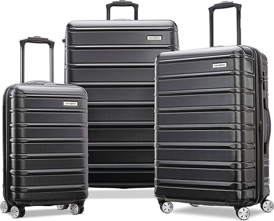 Samsonite Omni 2 Hardside Expandable Luggage with Spinner Wheels, 3-Piece Set (19/24/28), Midnight Black