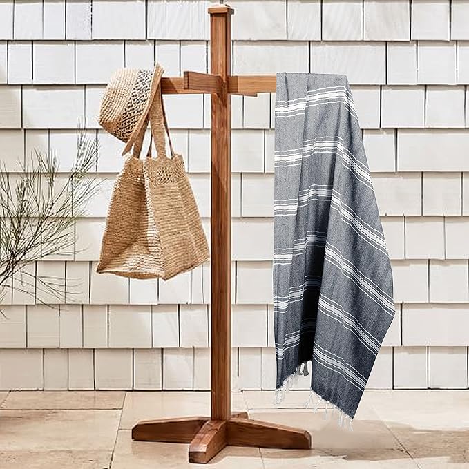 Belizzi Home Turkish Beach Towel -Large Beach Towels Oversized 4 Pack - Soft Durable Compact Lightweight Quick Dry Sand Free Bath Pool Towel Set for Beach Gifts Clearance Vacation Travel - Black