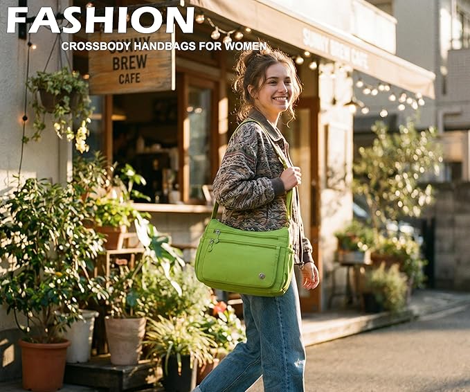 Casual Crossbody Bag with Anti Theft Pocket - Women Lightweight Water-Resistant Purse Bag
