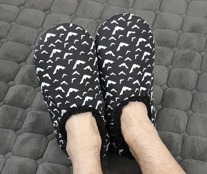 Keyela Mens Slipper Socks With Non Skid Bottoms, Warm Slipper Socks With Grippers For Men, Fuzzy House Slippers
