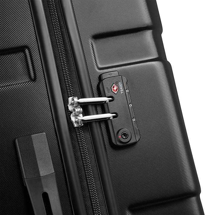 United Colors of Benetton Now! Hardside Luggage with Spinner Wheels, Black, Checked-Medium 23 Inch