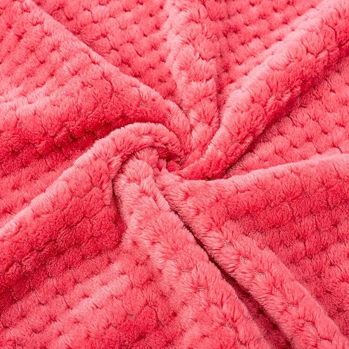Fuzzy Blanket or Fluffy Blanket for Baby Girl or boy, Soft Warm Cozy Coral Fleece Toddler, Infant or Newborn Receiving Blanket for Crib, Stroller, Travel, Decorative (40”×60”, Raspberry)