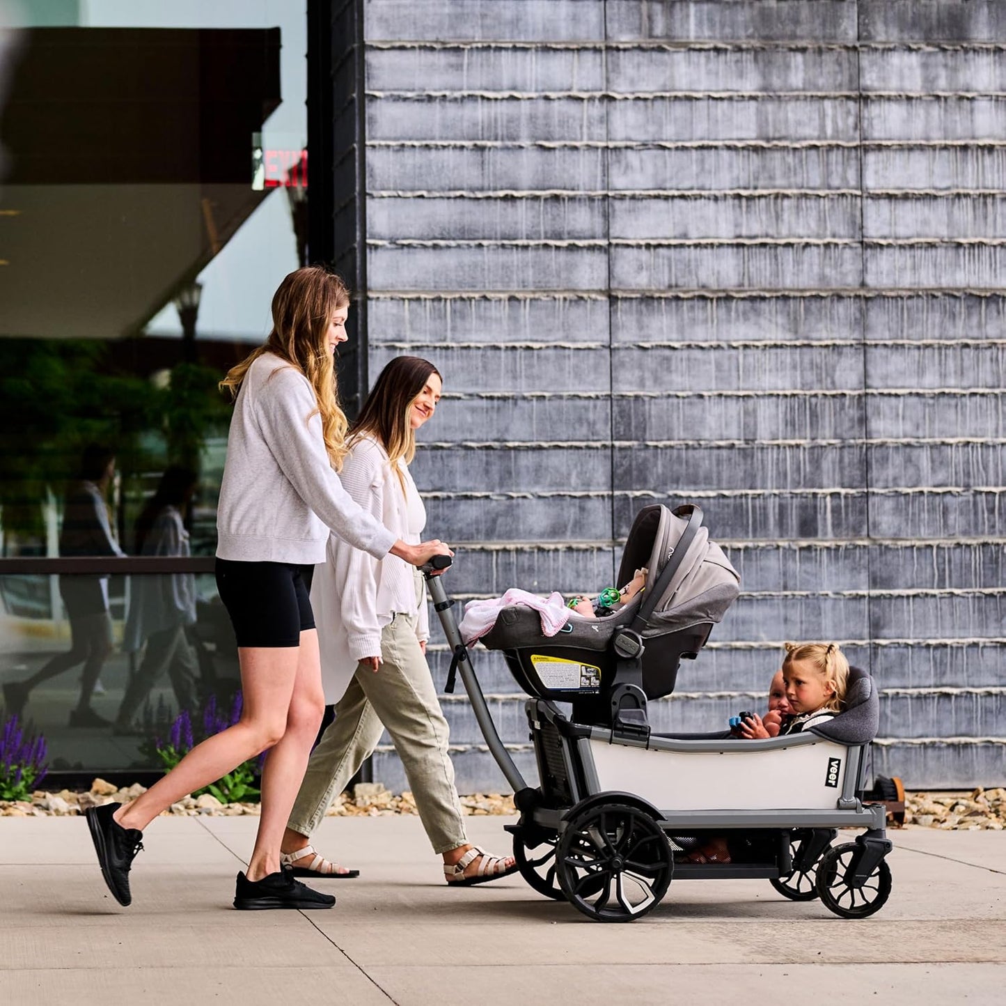 Veer Cruiser City XL | Premium Urban Wagon Stroller for Babies, Toddlers, and Kids | Traditional Stroller Push Steering | JPMA Certified | Lightweight and Collapsible | 4 Seater