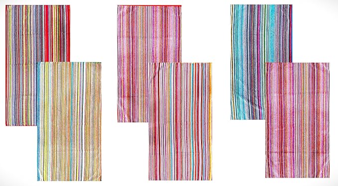 BolBom*S Bath Towel Set 4 Pack,30 x 60 Inches Large 100% Cotton Stripe Bath Towel Soft,Absorbent and Quick Dry Towels for Bathroom, Pool, Beach, Swim and Yoga, Bathroom Towels for Daily Use