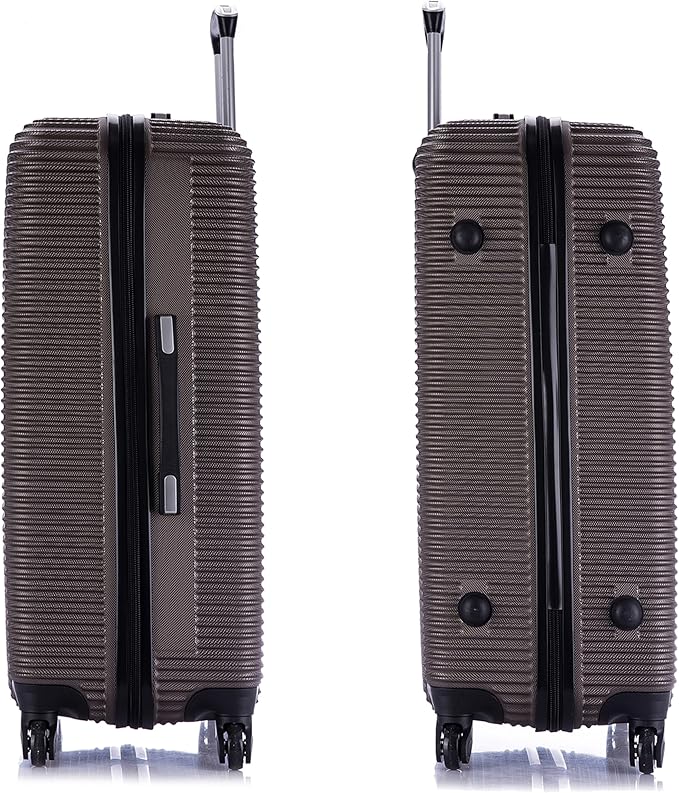 InUSA ROYAL Hardside Spinner Luggage with Ergonomic Handles | Spacious Travel Suitcase with Four Spinner Wheels and Studs | 28 Inch Large Hardside Spinner Luggage | Brown