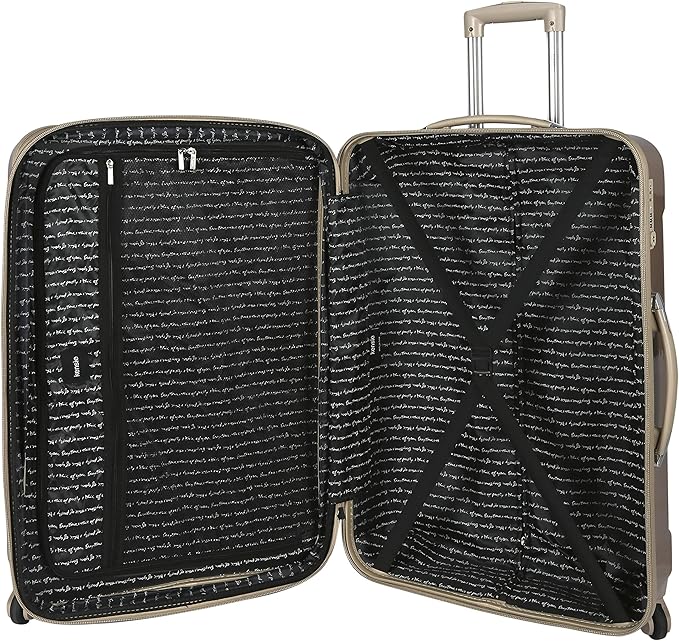 kensie Women's TSA-Lock Hardside Spinner Luggage, Pale Gold, 3-Piece Set (28, 24, 20)