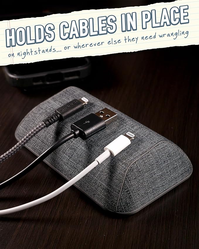 Smartish® Magnetic Cord Holder - Bigger Cable Wrangler Organizer with Magnet Clips for Charger Management on Desktop, Nightstand - Holds 6+ Cables - No. 2 Pencil Gray