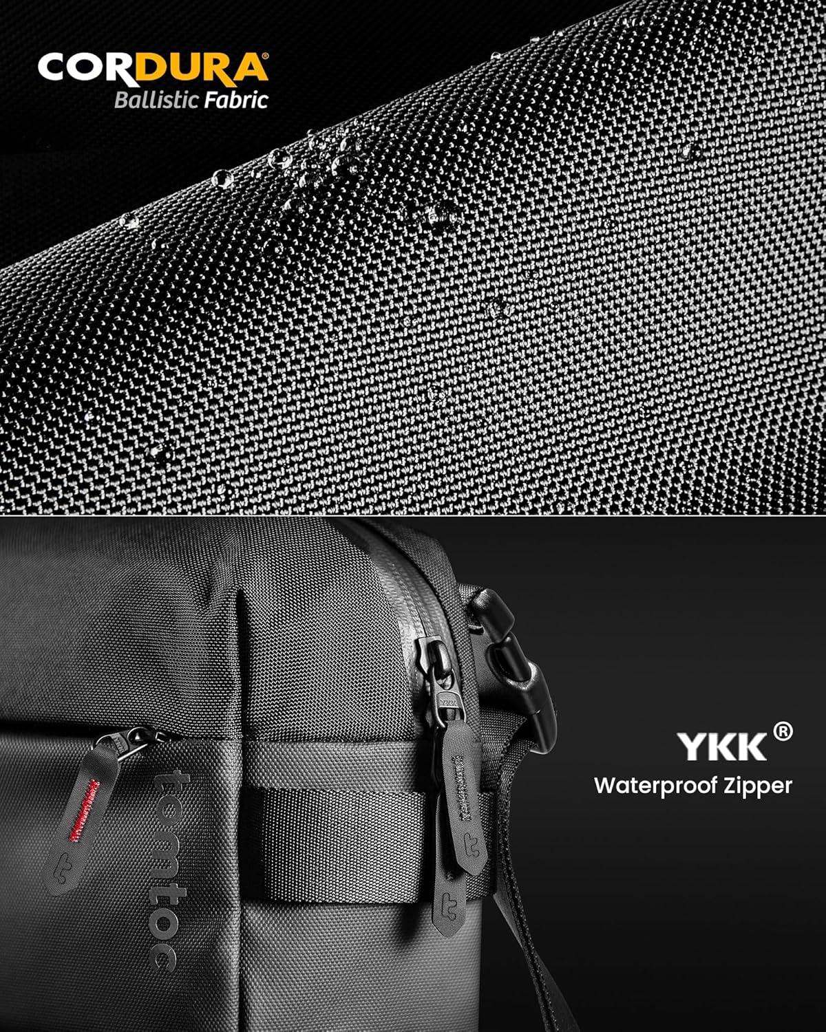 tomtoc Compact EDC Sling Bag, Minimalist Chest Shoulder Backpack Crossbody Bag for Men Women, Lightweight Carry Casual Bag