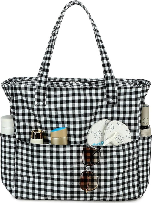Bluboon Beach Bags for Women, Large Waterproof Tote Bag With Wet Compartment for Pool Weekender Travel Gym