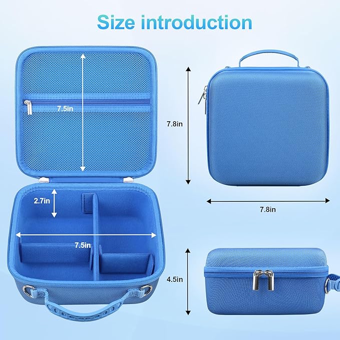 BOVKE Travel Camera Case for Canon EOS Rebel T7/R50/R6 Mark II/R100/R50 V/T6/R8/R10/R5 Mark II/RP/R7/R5/T100 and Other DSLR SLR Cameras, Extra Lens and Tripod with Dividers & Shoulder Strap, Blue