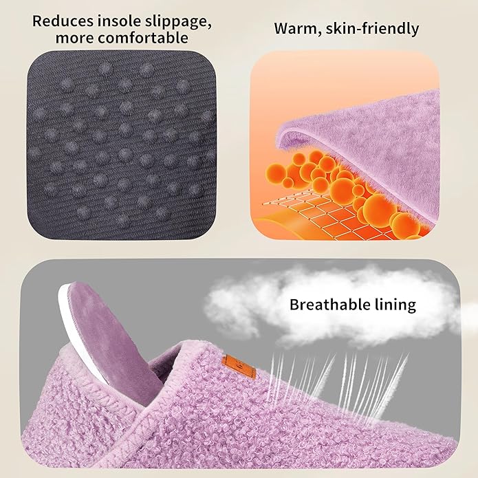 Women's Men's Fuzzy Fur Slippers Casual House Shoes Non Slip Barefoot Slipper Socks Warm Closed Back Indoor Outdoor Shoes