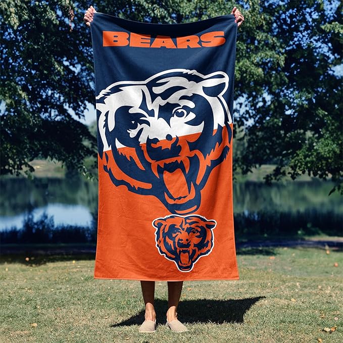Northwest NFL Oversized Microfiber Beach Towel, 60 x 70 Inches – Quick Dry, Sand Resistant, Lightweight, Highly Absorbent, Shibori Design