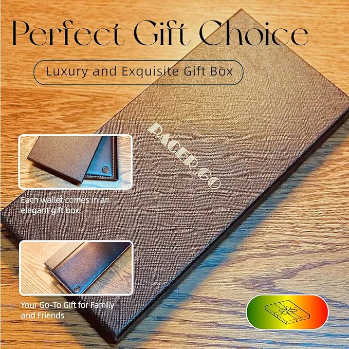 Genuine Leather RFID Blocking Long Passport Holder Passport Cover (Grey)