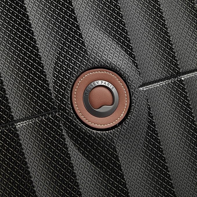 DELSEY PARIS Carrousel Hardside Expandable Luggage with Spinner Wheels, Black, Checked-Medium 24 Inch