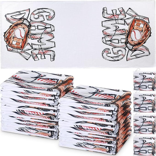 12 Pcs Baseball Game Day Accessories Football Cooling Towels Ball Team Gift Microfiber Basketball Breathable Chilly Towel 35"x15" Sports Soft Ice Towel for Coach Training(Baseball)