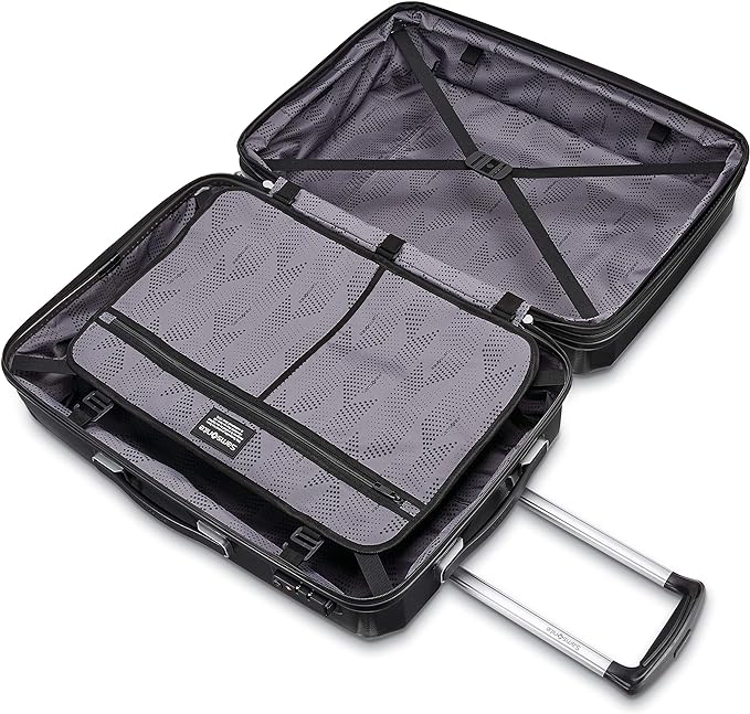 Samsonite Winfield 3 DLX Hardside Expandable Luggage with Spinners, Black, Carry-On 20-Inch