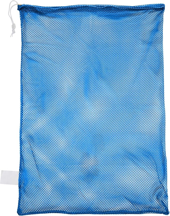 Champion Sports Mesh Equipment Bag – Heavy-Duty Nylon Drawstring Bag with Lock & ID Tag, Breathable Storage Sack for Balls, Swim Gear, Laundry & Toys, Multiple Sizes & Colors
