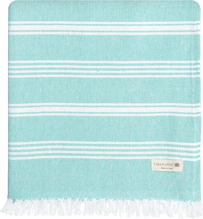 Casa Platino Sand Free Beach Towel, Oversized Pool Towels with Pre-Washed Quick Dry Fabric, Lightweight Design for Travel or Beach, Ideal for Lounging Comfortably Outdoors – 39"x71", Aqua