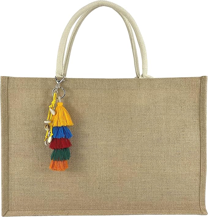 Hibala Woven Large Beach Bag Straw Beach Tote Handmade Weaving Shoulder Tassel Bag Handbag