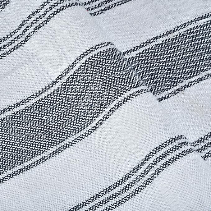 GLAMBURG Peshtemal Turkish Towel Cotton Beach Towels Oversized 36x71 Set of 4, Cotton Beach Towels for Adults, Soft Durable Absorbent Extra Large Bath Sheet Hammam Towel - Charcoal Grey