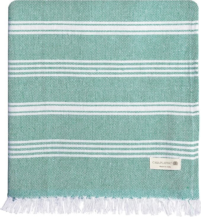 Casa Platino 39"x71" Lightweight Beach Towels, Pre-Washed Large Pool Towel, Quick Dry and Sand-Free Utility for Travel and Outdoors, Perfect for Camping, Resorts, or Seaside Escapes – Hunter Green