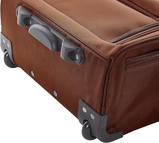 TPRC 15" Smart Underseat Carry-On Luggage with USB Charging Port, Brown