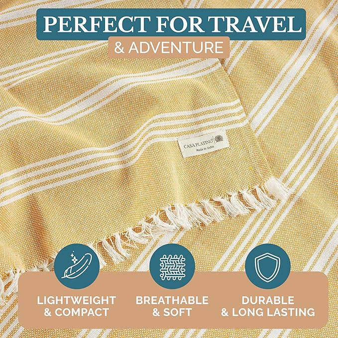 Casa Platino 6 Pack Bulk Beach Towel Set, Turkish Pool Towels, Lightweight, Pre-Washed, Sand-Free & Absorbent, Ideal for Beach or Poolside Use, 39"x71", Coastal Carnival