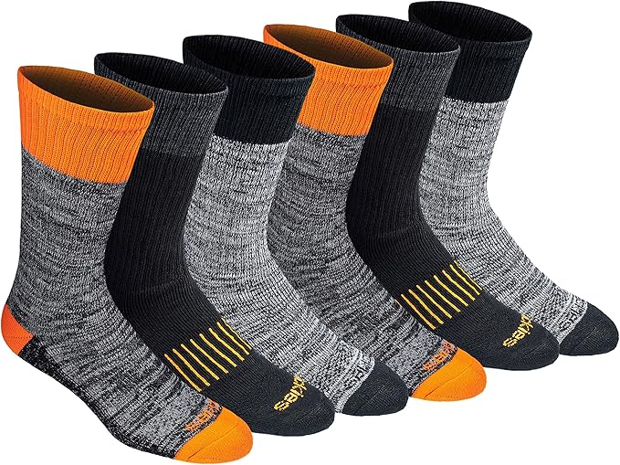 Dickies Men's Dri-Tech Original Moisture Control Crew Socks, Available in M-XXL (6, 12, 18 Pairs)