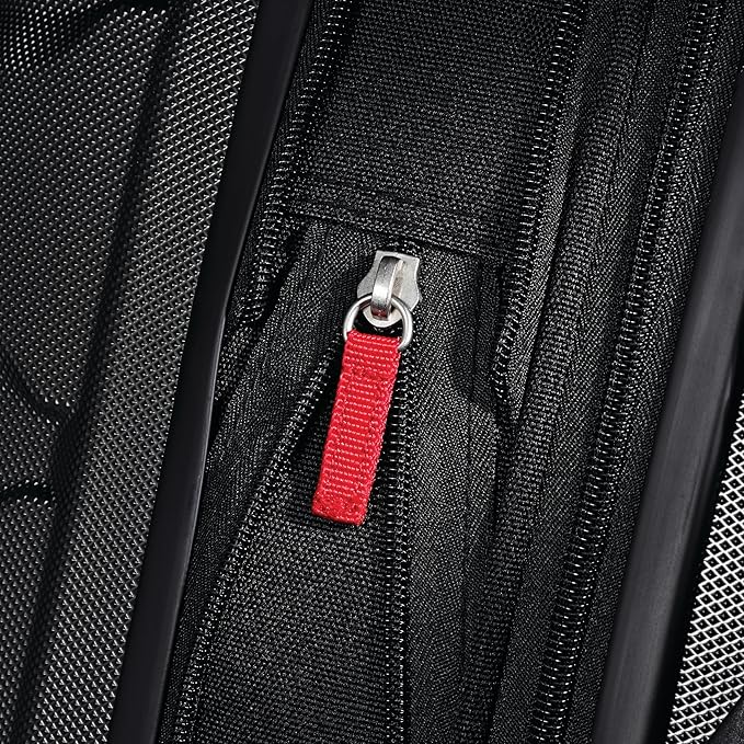 Samsonite Omni PC Hardside Expandable Luggage with Spinner Wheels, Black, Checked-Medium 24-Inch