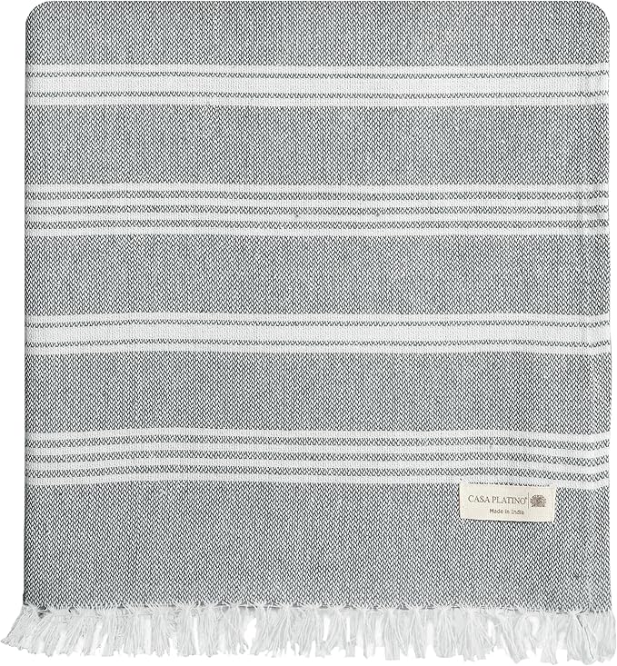 Casa Platino Quick Dry Beach Towels, Oversized Pool Towel for Travel, Pre-Washed Lightweight Design, Sand Free and Soft for Relaxing Days at The Pool, Beach, or Outdoor Adventures – 39"x71" Grey