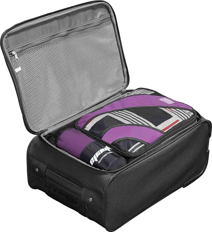 EPAuto Microfiber Fast Drying Towels 2-Pack (60" x 30", 24" x 15") for Travel, Gym, Camping, Beach and Backpacking, Purple
