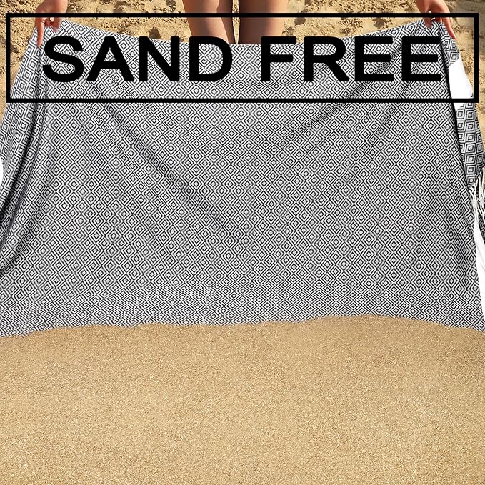 Beach Towel 2 Pack,Sand Free Beach Towels Oversized 39 x 72, Diamond Turkish Beach Towel Quick Dry,Lightweight Pool Towels for Adults Travel Towel,Cool Beach Essentials