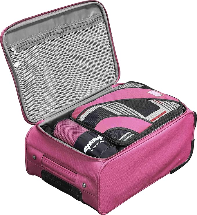EPAuto Microfiber Fast Drying Towels 2-Pack (60" x 30", 24" x 15") for Travel, Gym, Camping, Beach and Backpacking, Pink