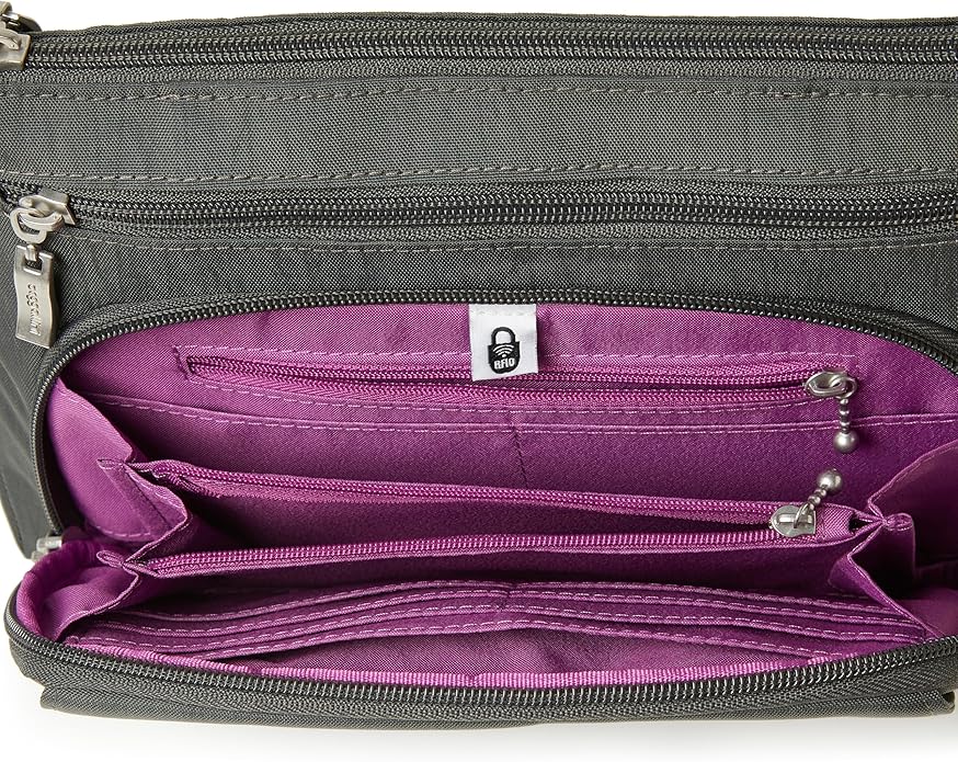 Baggallini Original Everyday 11x7.5 Crossbody Bags Rfid Protected Lightweight Nylon Zippered Travel Purse
