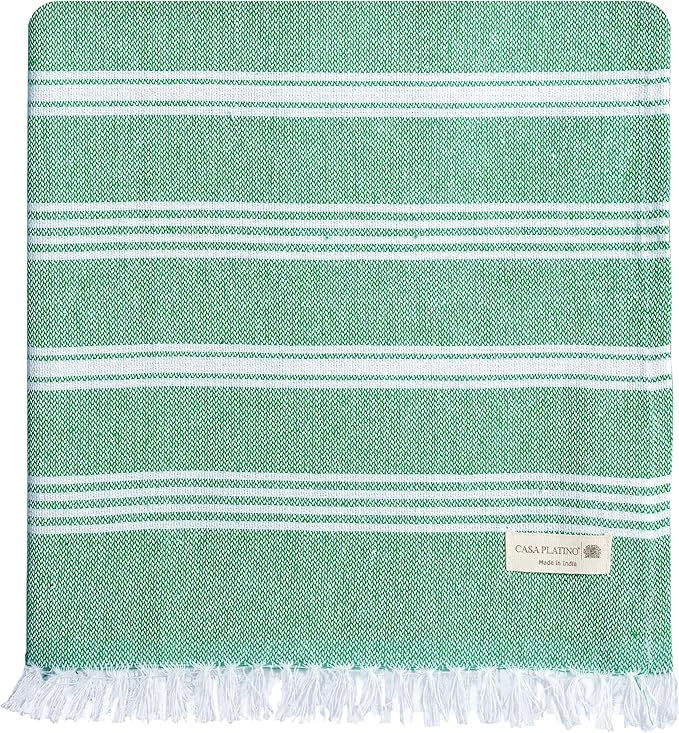 Casa Platino 39"x71" Oversized Beach Towel, Lightweight and Sandless with Quick Dry Fabric, Pre-Washed for Softness and Versatility, Great for Travel, Outdoor Activities, or Vacation Use – Jade Green