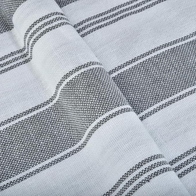 GLAMBURG Peshtemal Turkish Towel - Beach Towels Oversized 36x71 Set of 6, Soft Durable Absorbent Extra Large Bath Sheet Hammam Towel for Adults - Charcoal Grey